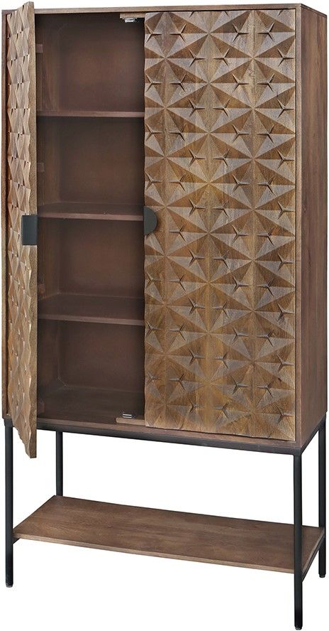 Trinity 2-deurs kast met onderplank, Mango Brown Walnut - Afbeelding 2
