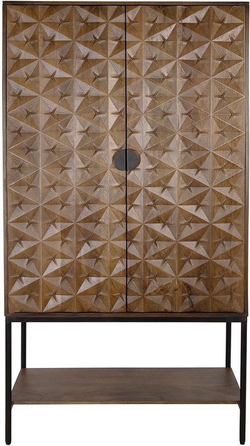 Trinity 2-deurs kast met onderplank, Mango Brown Walnut - Afbeelding 3