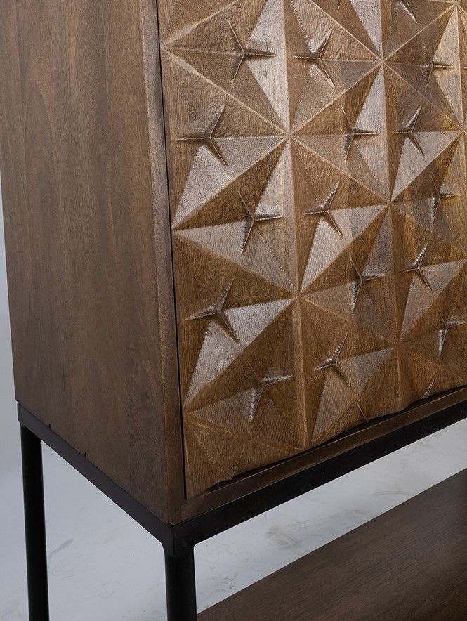 Trinity 2-deurs kast met onderplank, Mango Brown Walnut - Afbeelding 4