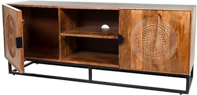 TV dressoir 150 met 2 deuren en 2 open vakken - Afbeelding 2