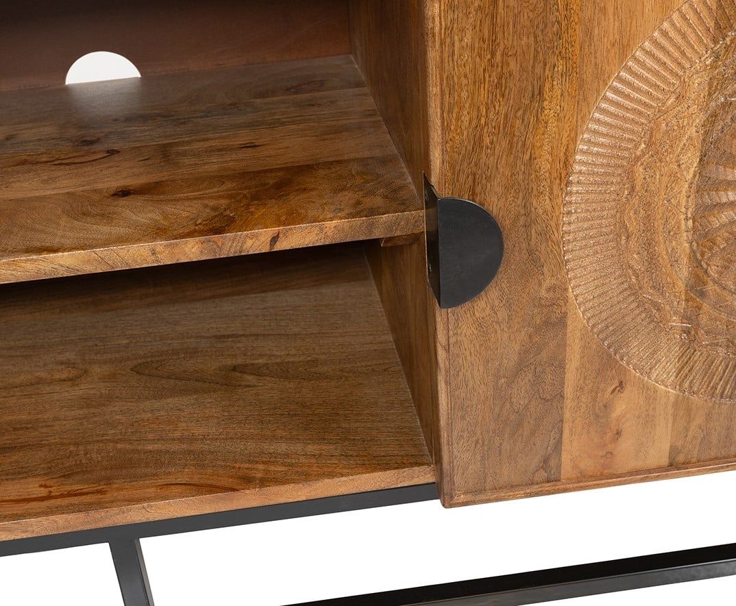 TV dressoir 150 met 2 deuren en 2 open vakken - Afbeelding 3
