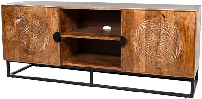 TV dressoir 150 met 2 deuren en 2 open vakken