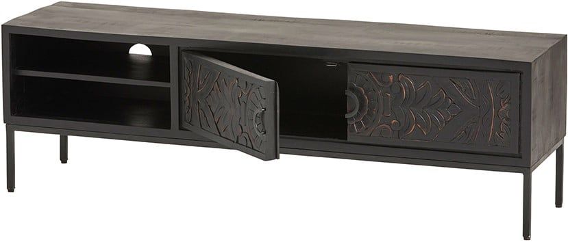 TV dressoir 160 met 2 deuren en 2 open vakken - Afbeelding 2