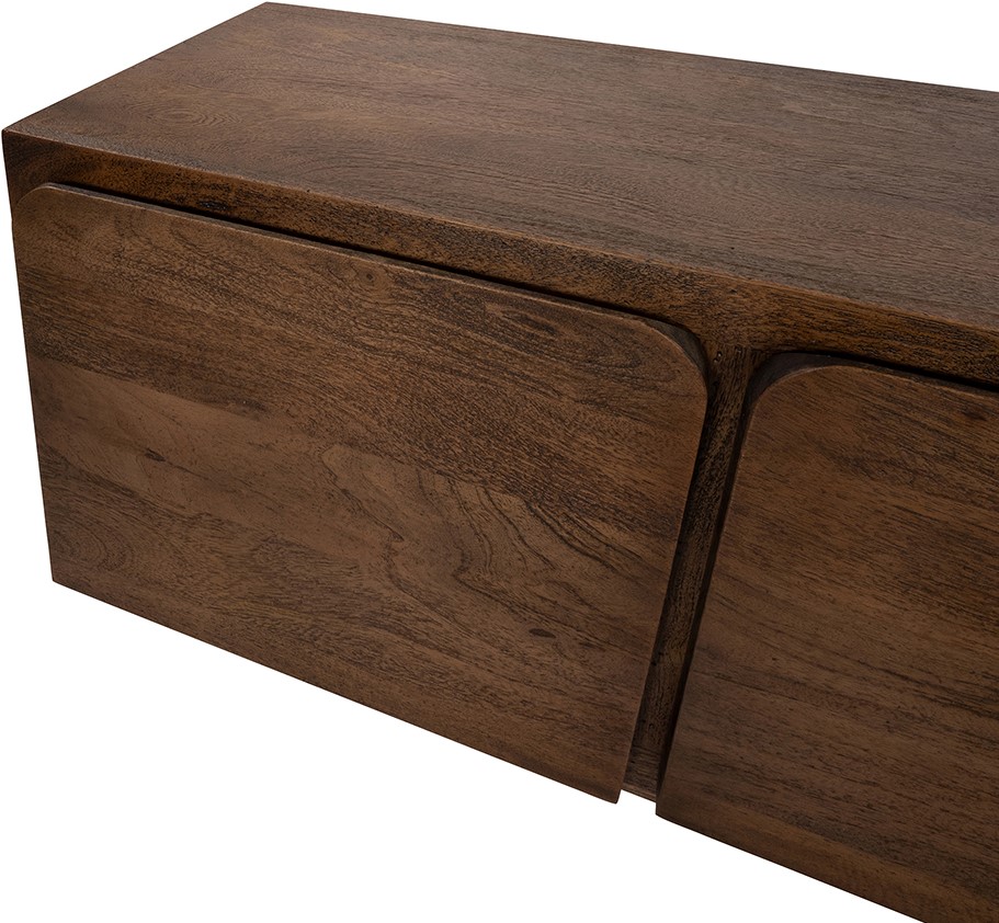 TV dressoir 150 met 2 deuren en 2 lades, Mango Dark Malt - Afbeelding 2