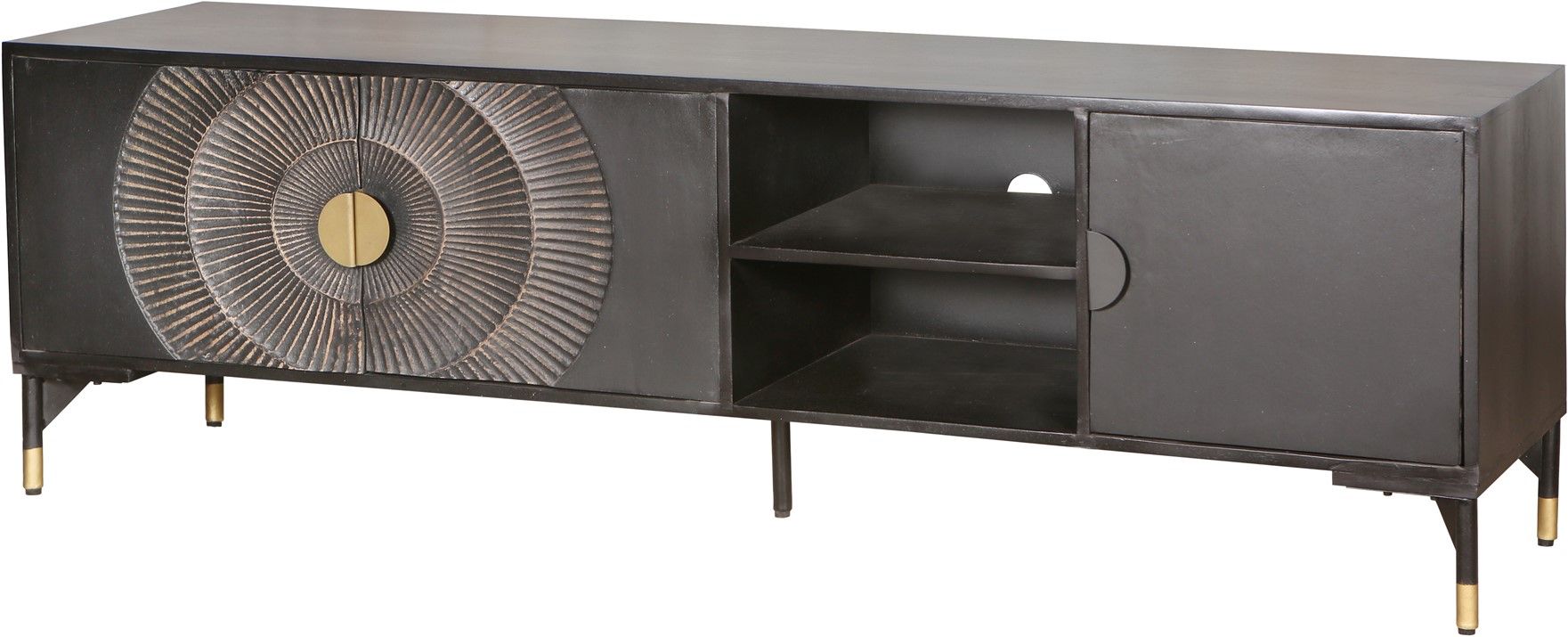TV dressoir 190 met 3 deuren en 2 open vakken
